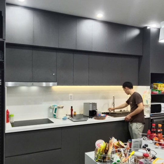 BẾP MDF KẾT HỢP NHỰA NHÀ A THÁI BD
